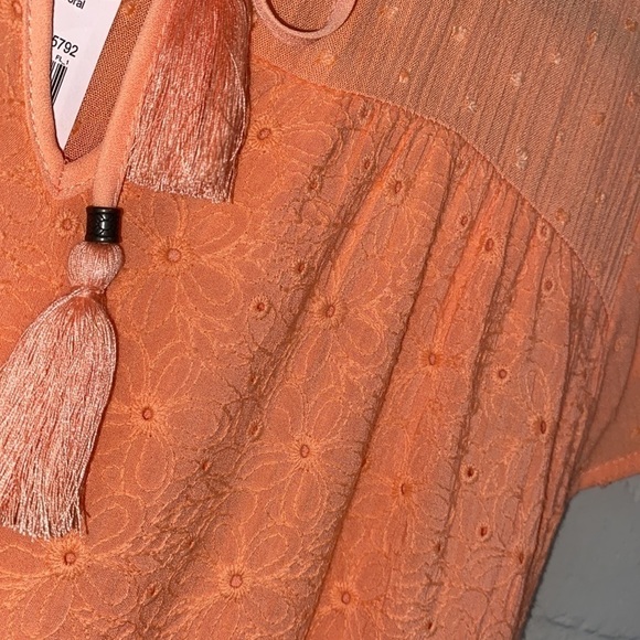 Kate & Sam dress NEW coral orange dress Swiss‎ dot & eyelet lined small - Picture 8 of 9